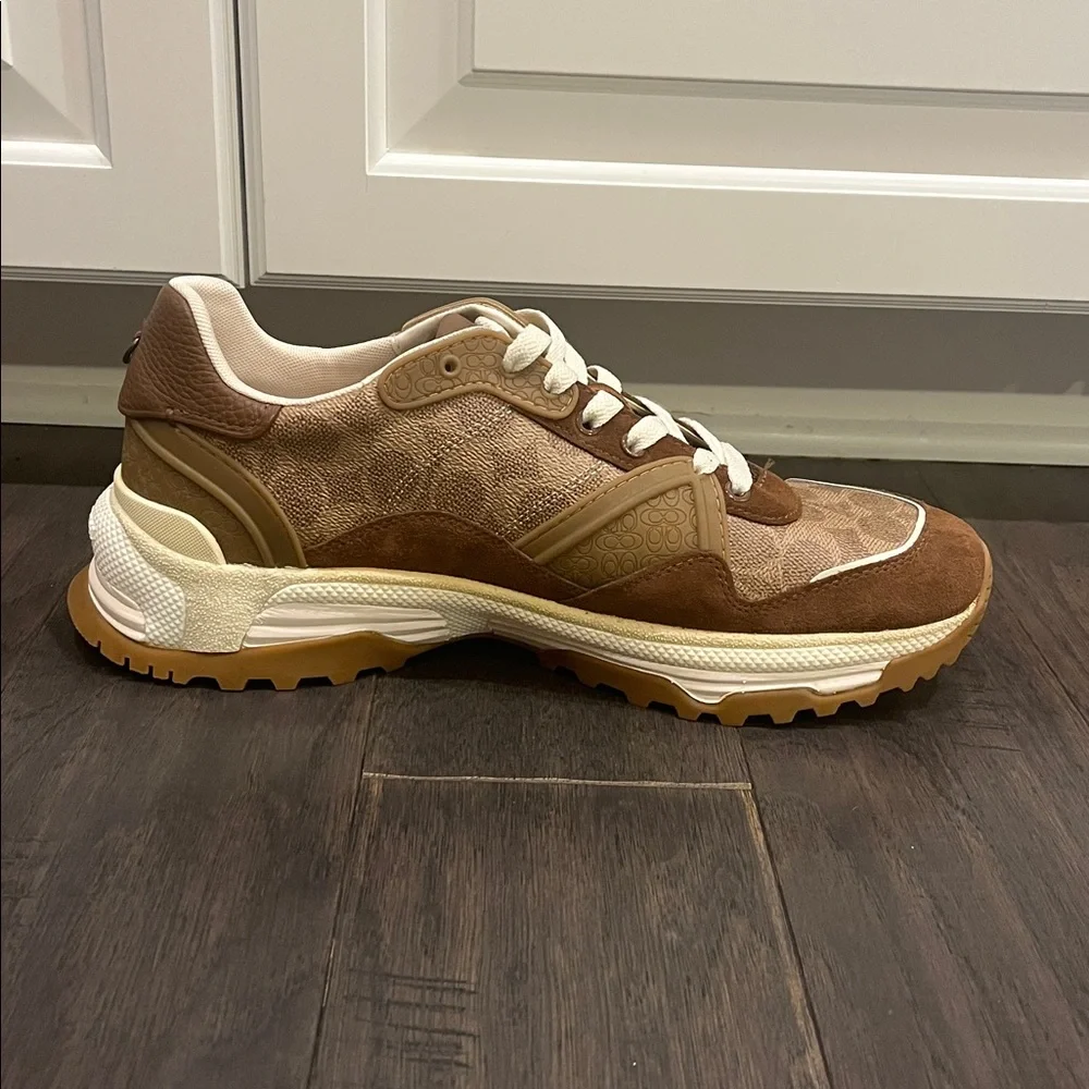 Coach New York khaki Signature C143 G3525 Shoes Sneakers Mens Size 12